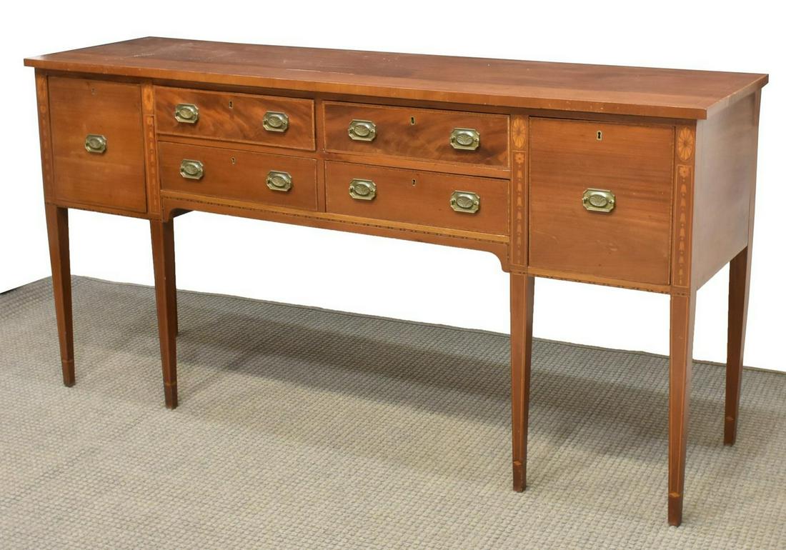 HEPPLEWHITE STYLE INLAID MAHOGANY SIDEBOARD (1 of 7)