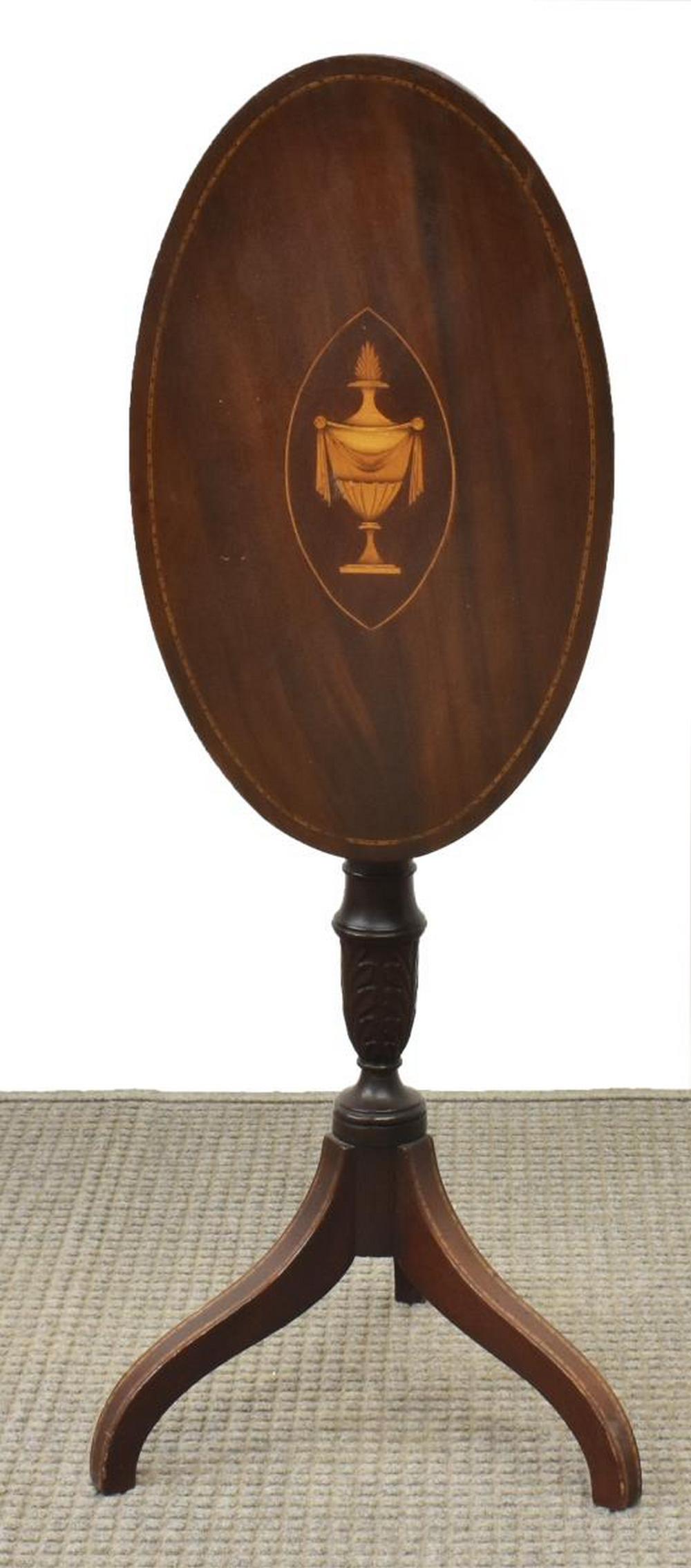HEPPLEWHITE STYLE MAHOGANY TILT-TOP TABLE (1 of 3)