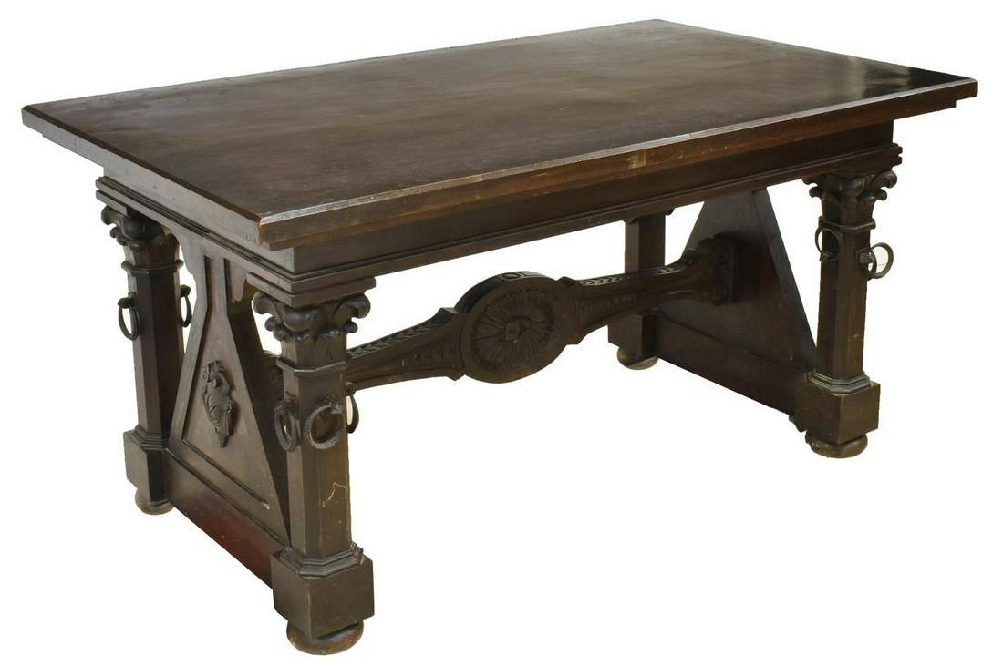 ITALIAN RENISSANCE REVIVAL LIBRARY TABLE (1 of 4)