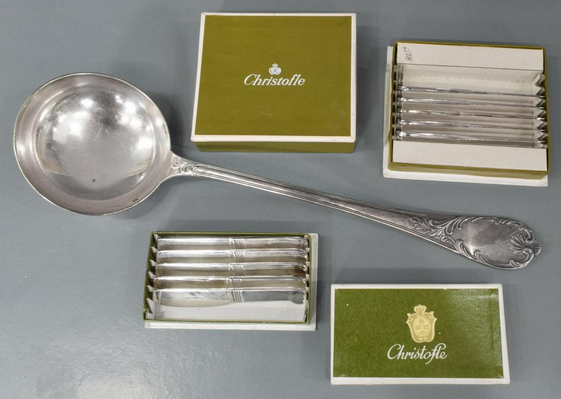 11) CHRISTOFLE SILVER PLATE LADLE & PATE SPREADERS (1 of 3)