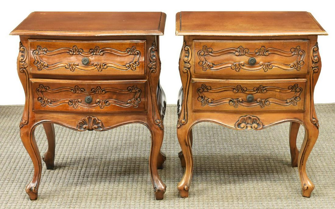 (2) ITALIAN LOUIS XV STYLE CARVED WALNUT CABINETS (1 of 3)
