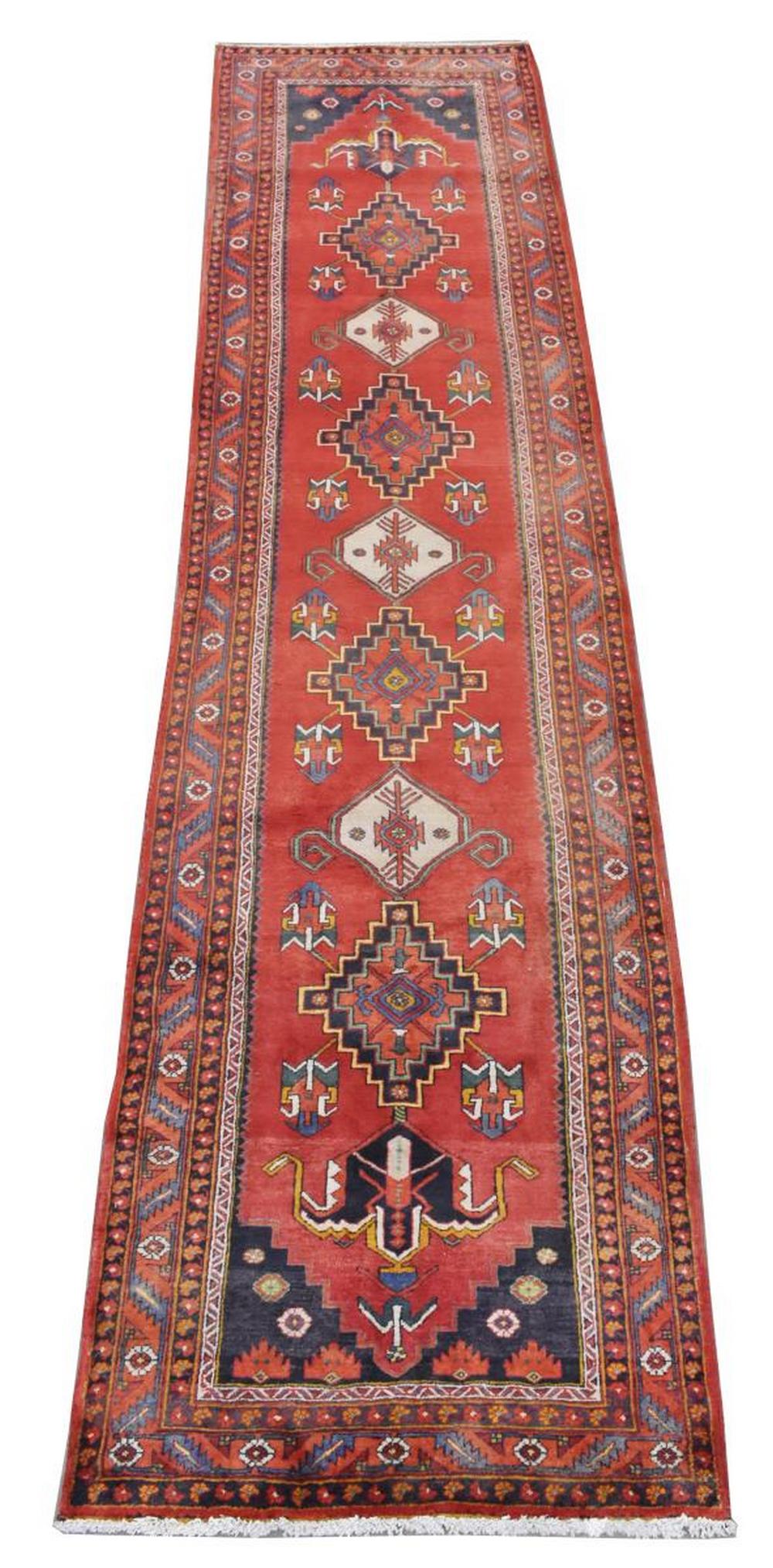 HAND-TIED PERSIAN SERAPI FLOOR RUNNER 15'3" X 3'7" (1 of 3)
