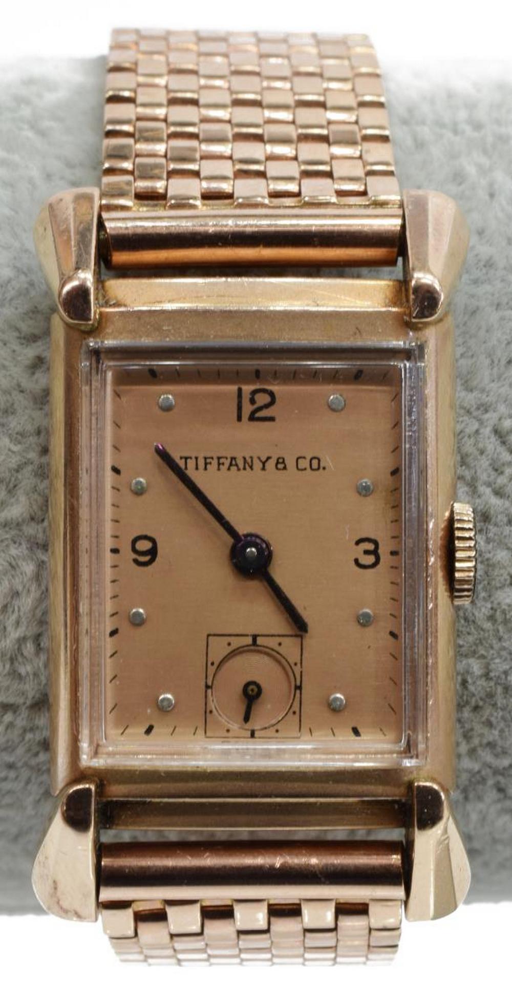 VINTAGE TIFFANY & CO 14KT ROSE GOLD WRISTWATCH (1 of 5)