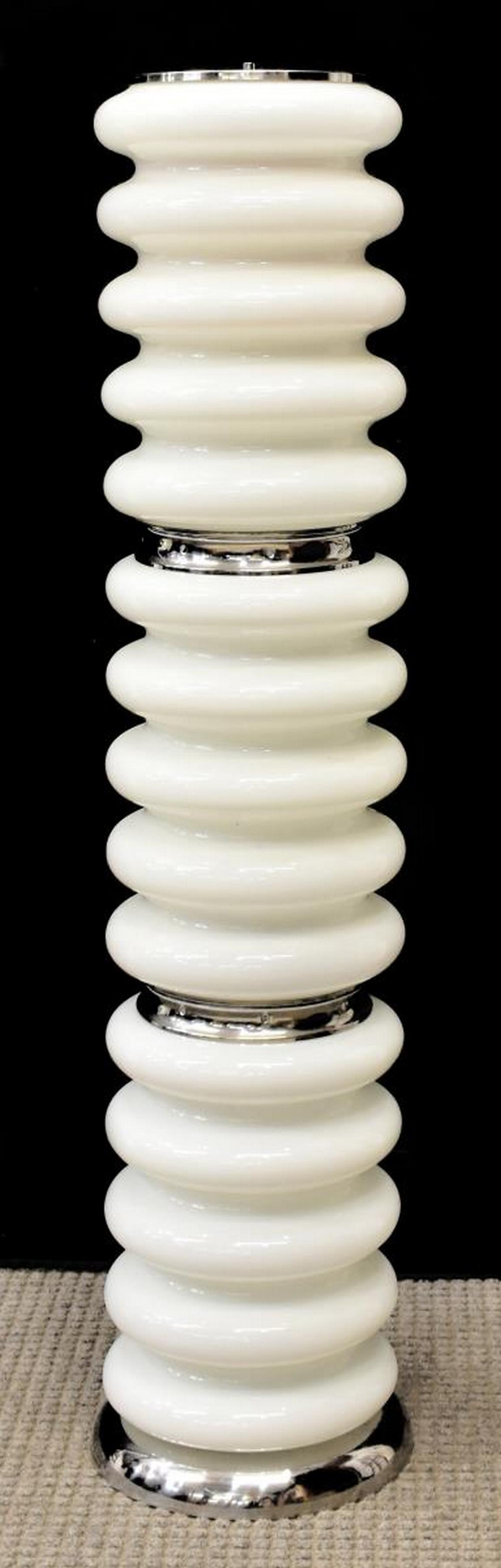 ITALIAN MODERN DESIGN GLASS & CHROME FLOOR LAMP (1 of 1)