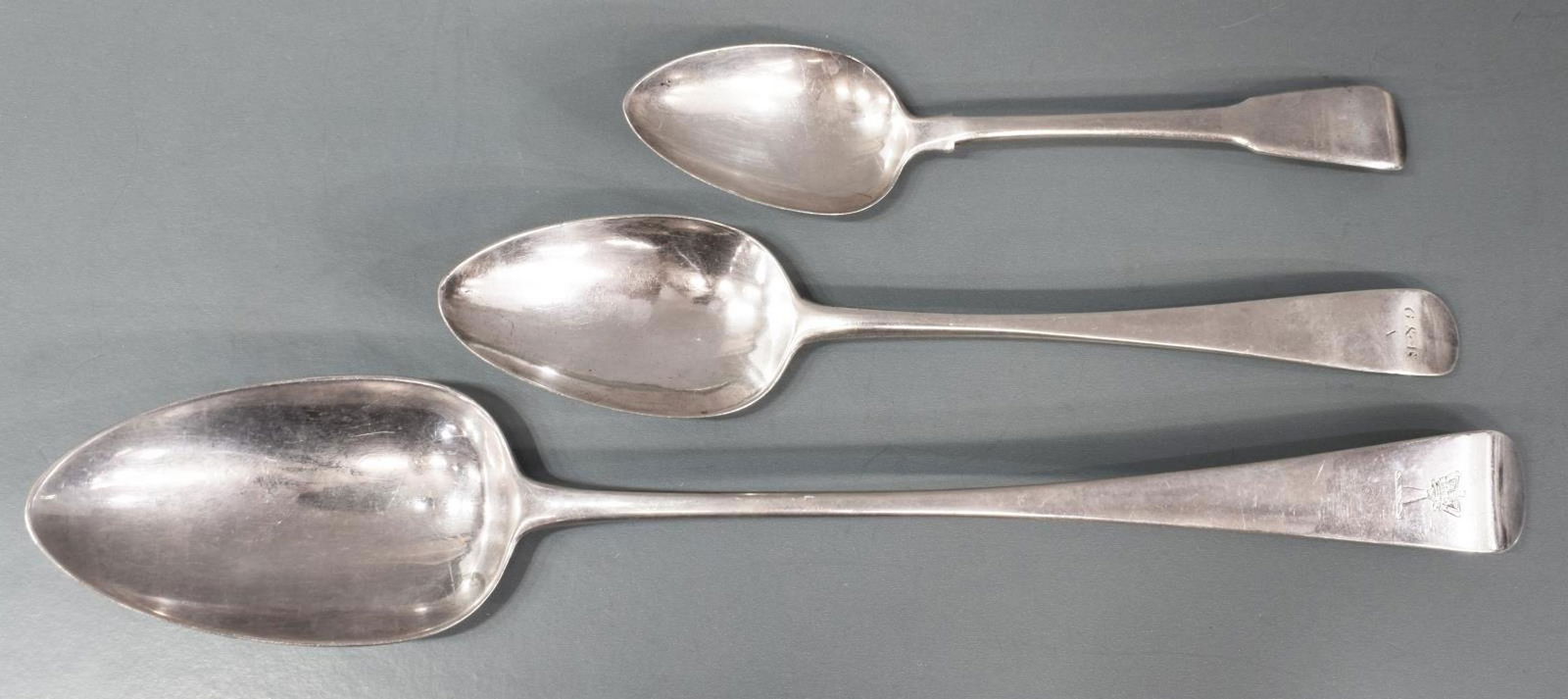 (3) ENGLISH GEORGE III STERLING SILVER SPOONS (1 of 4)