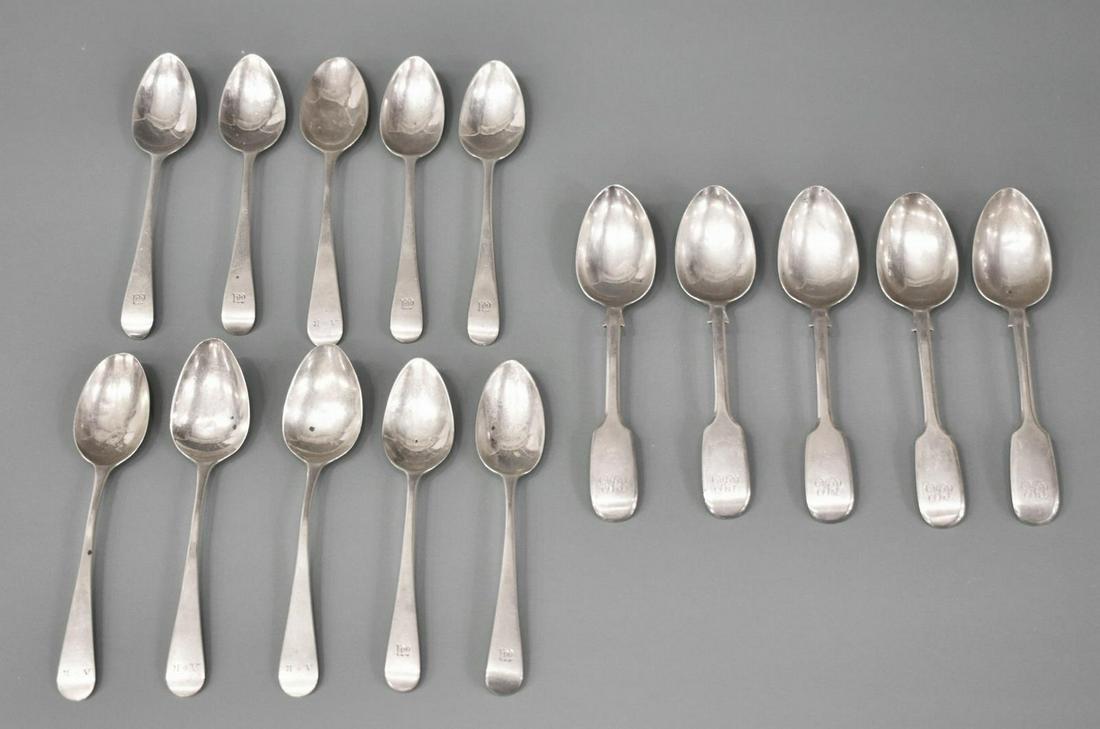 15) ENGLISH GEORGE III & VICTORIAN STERLING SPOONS (1 of 4)