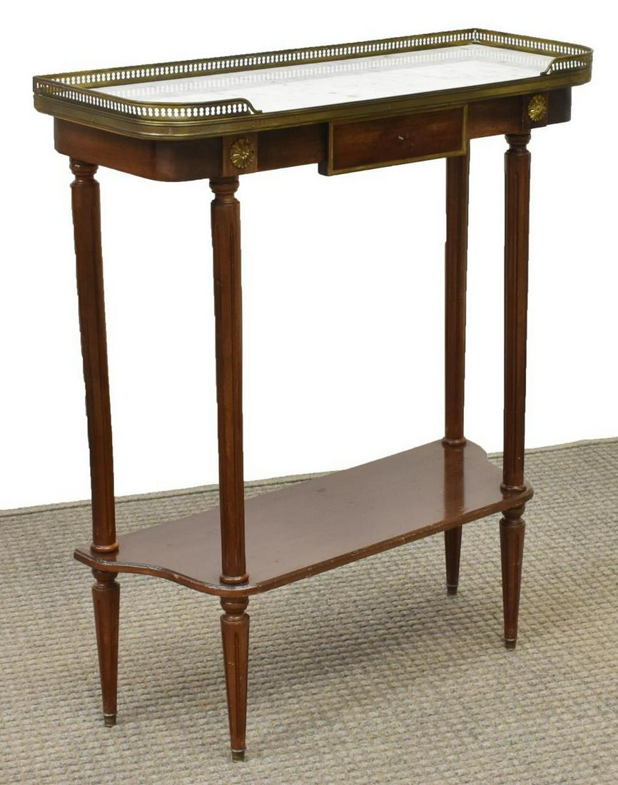 LOUIS XVI STYLE MARBLE-TOP MAHOGANY CONSOLE TABLE (1 of 3)