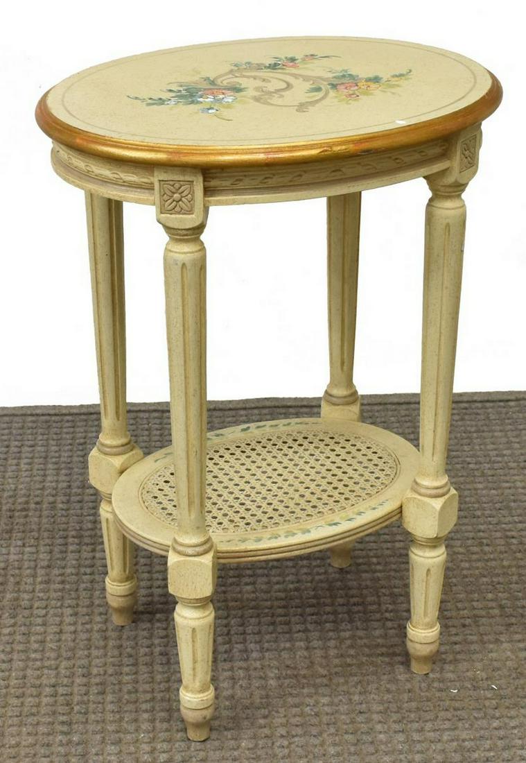 FRENCH LOUIS XVI STYLE PAINTED SIDE TABLE (1 of 3)