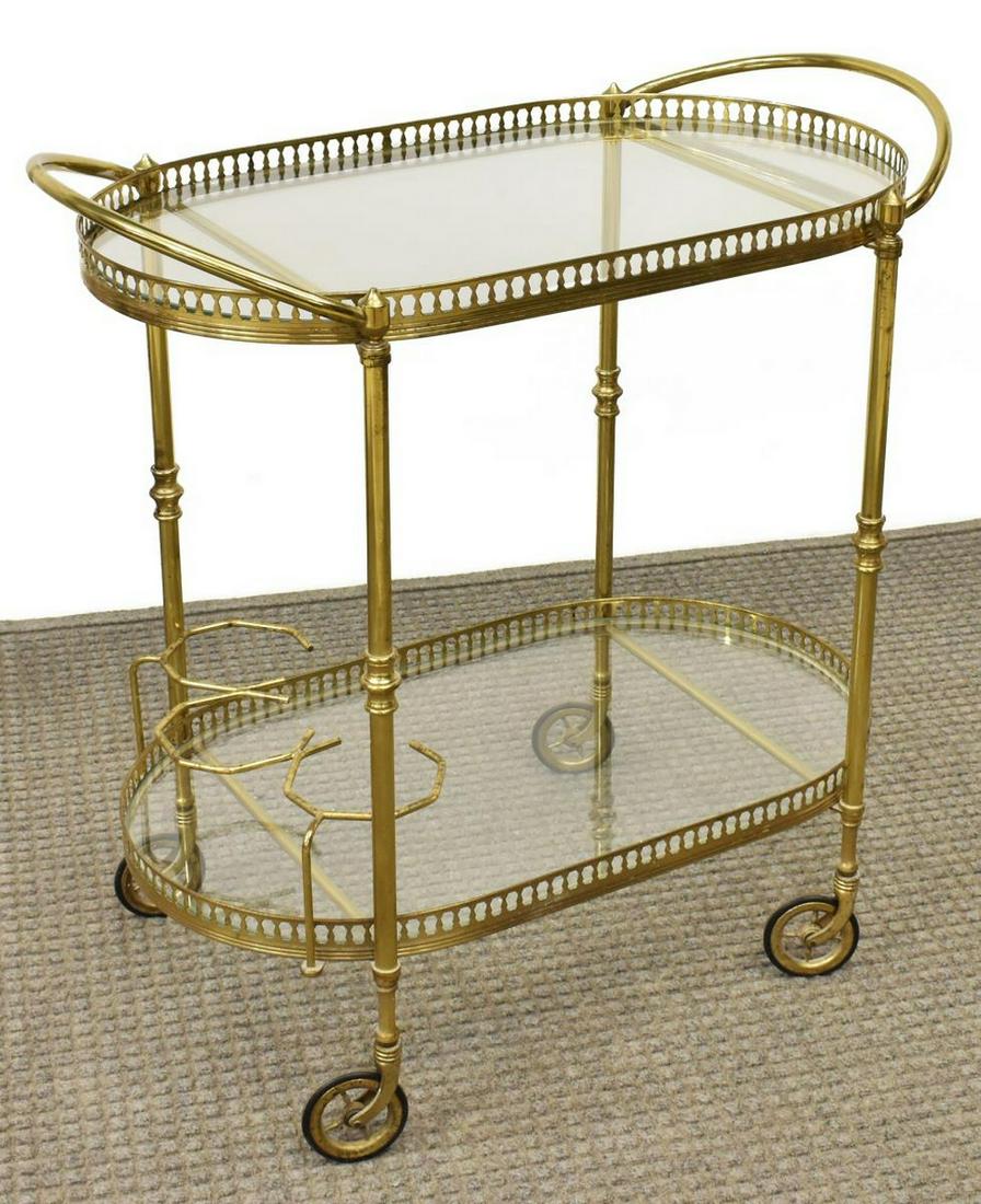 MODERN BRASS TWO-TIER SERVICE BAR CART (1 of 3)