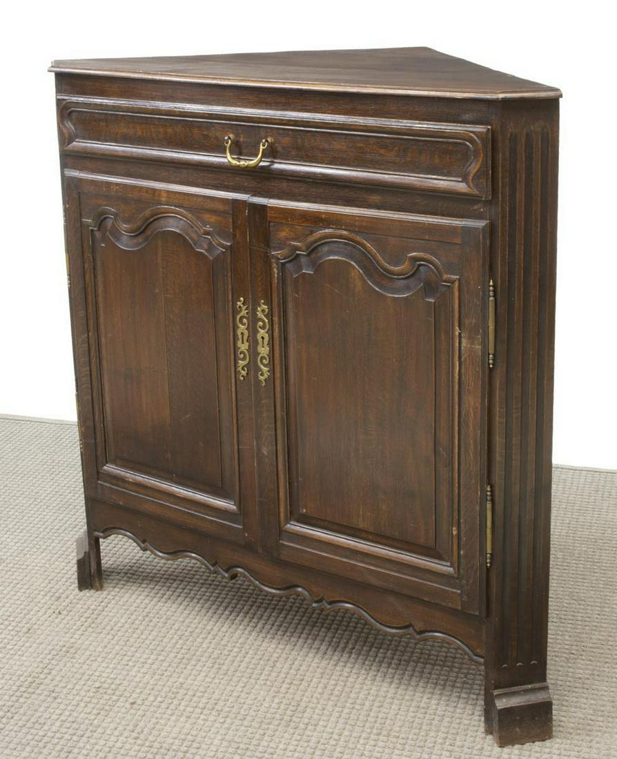 FRENCH PROVINICAL OAK CORNER CABINET (1 of 5)