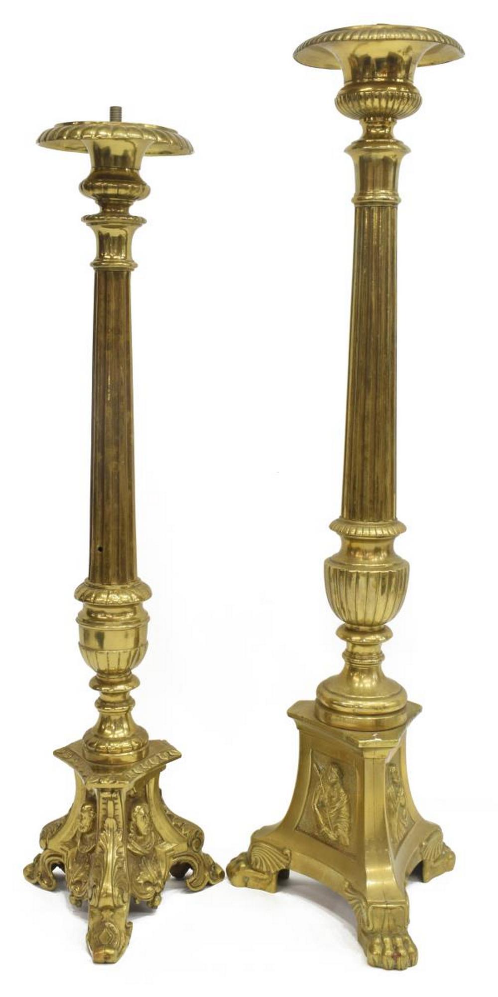 (2) CONTINENTAL GILT METAL ALTAR LIGHT TABLE LAMPS (1 of 4)