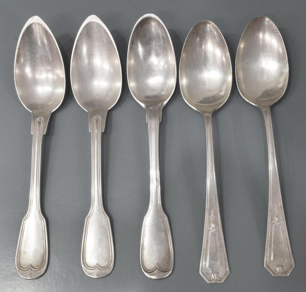 (5) AMERICAN & FRENCH SILVER TABLESPOONS (1 of 3)