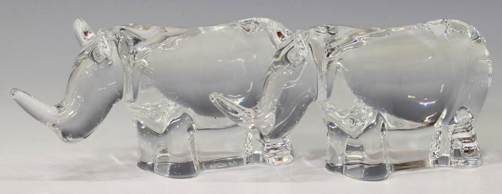 2) BACCARAT LOET NOAH'S ARK ART CRYSTAL RHINOCEROS (1 of 5)
