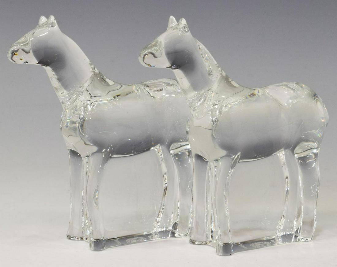 (2) BACCARAT LOET NOAH'S ARK ART CRYSTAL HORSES (1 of 5)