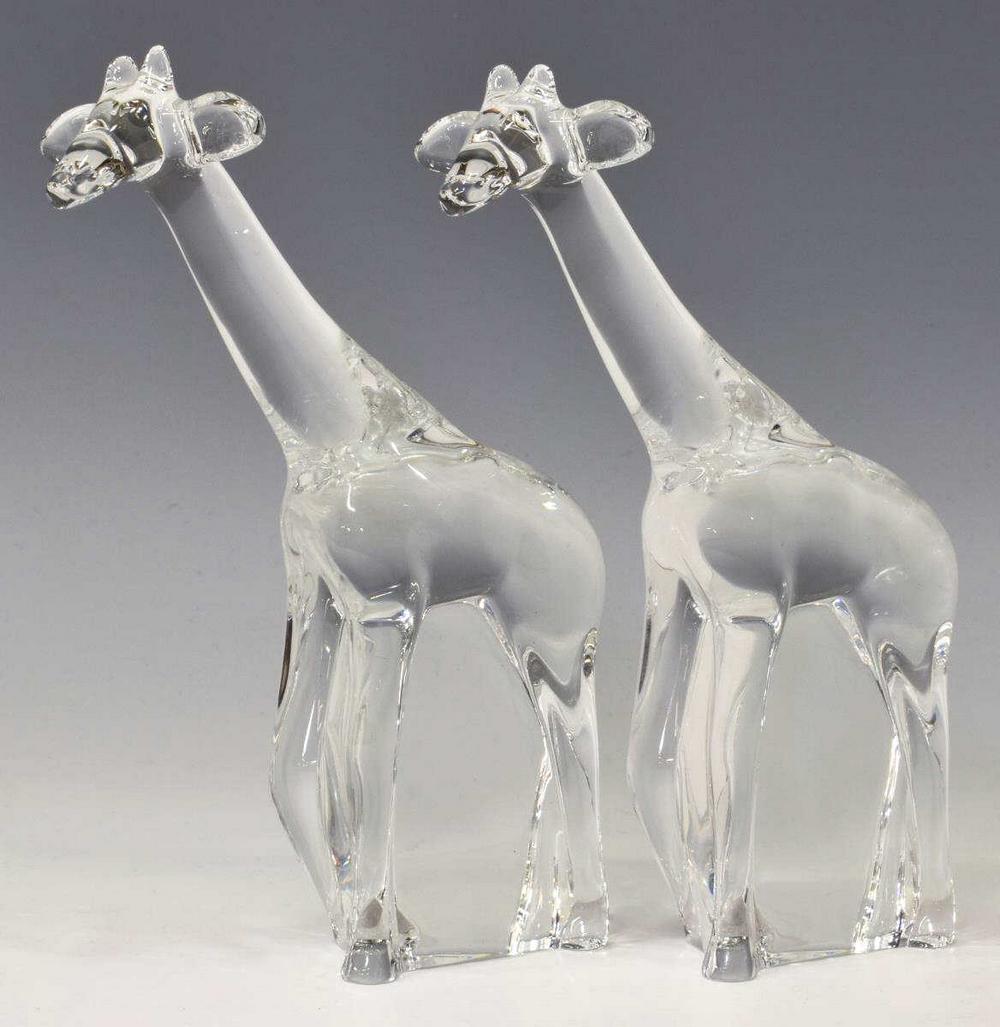 (2) BACCARAT LOET NOAH'S ARK ART CRYSTAL GIRAFFES (1 of 5)