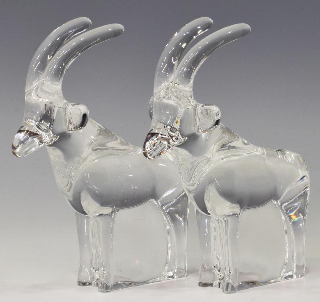 (2) BACCARAT LOET NOAH'S ARK ART CRYSTAL ANTELOPES (1 of 5)