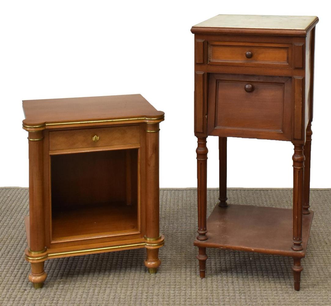 2) FRENCH EMPIRE, LOUIS XVI STYLE BEDSIDE CABINETS (1 of 3)