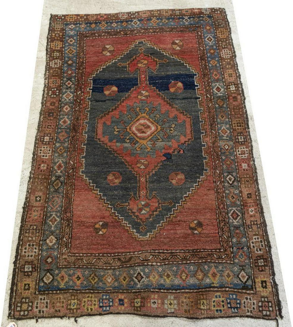 PERSIAN HAND-TIED GEOMETRIC WOOL RUG 5'4" x 3'5" (1 of 3)