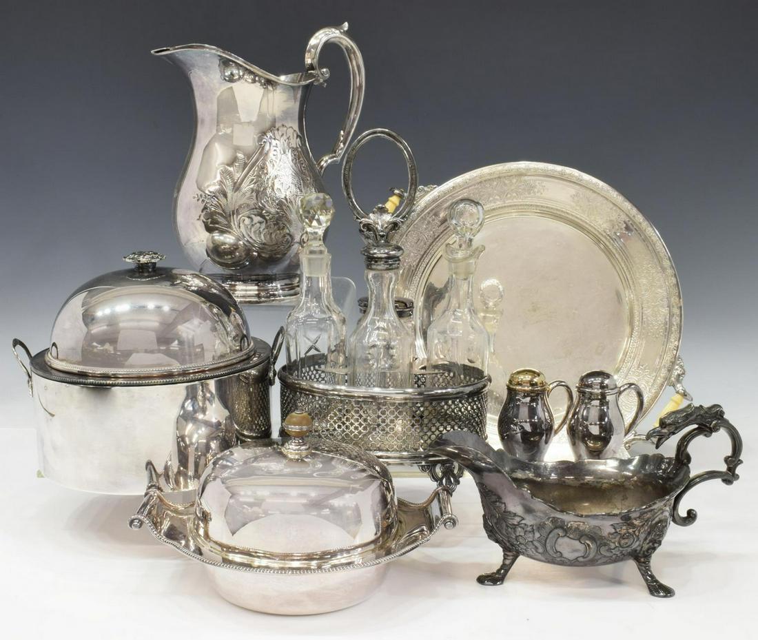 (8) COLLECTION VINTAGE SILVER PLATE TABLE ITEMS (1 of 4)