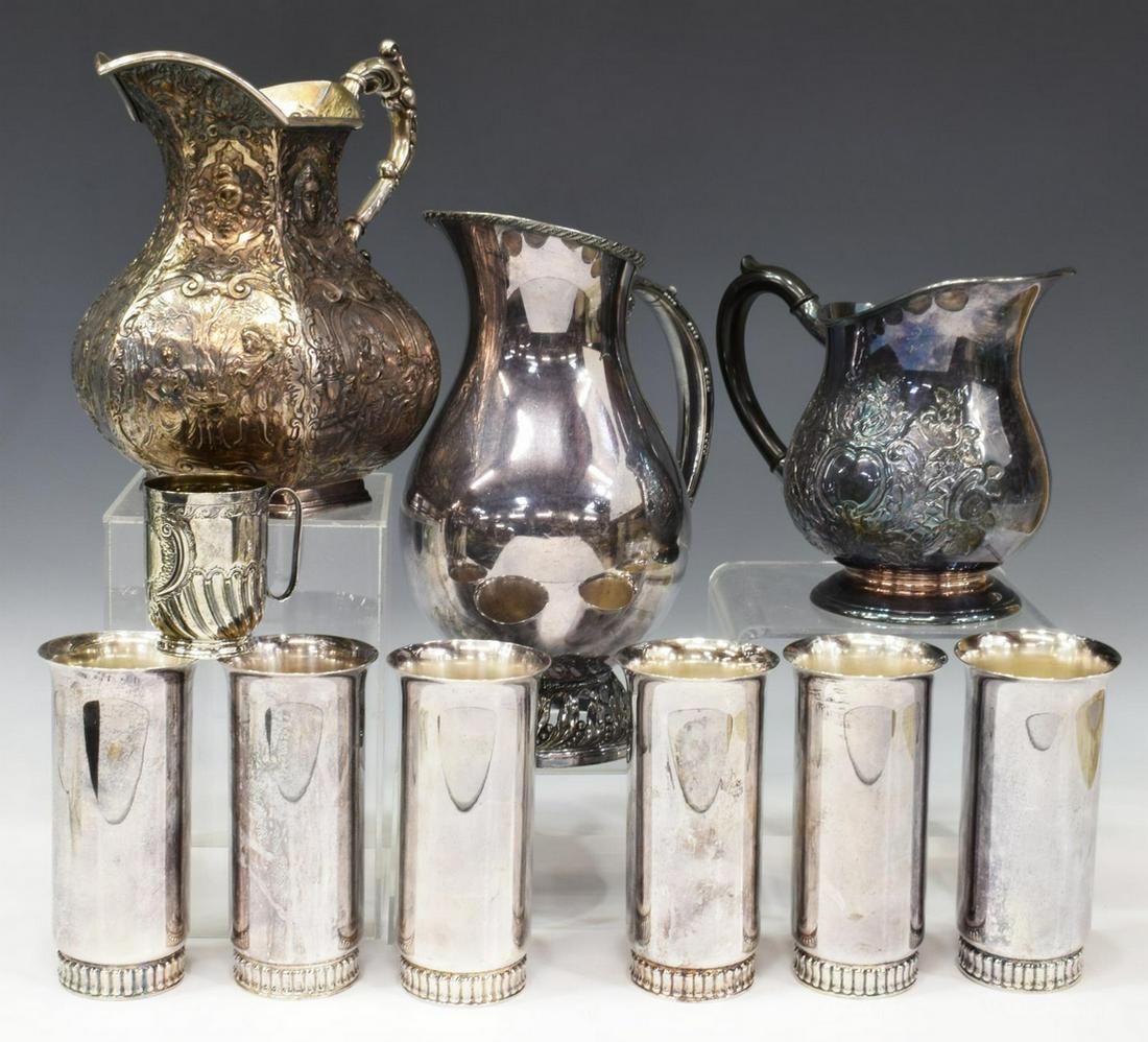 (10) COLLECTION VINTAGE SILVER PLATE SERVICE ITEMS (1 of 3)