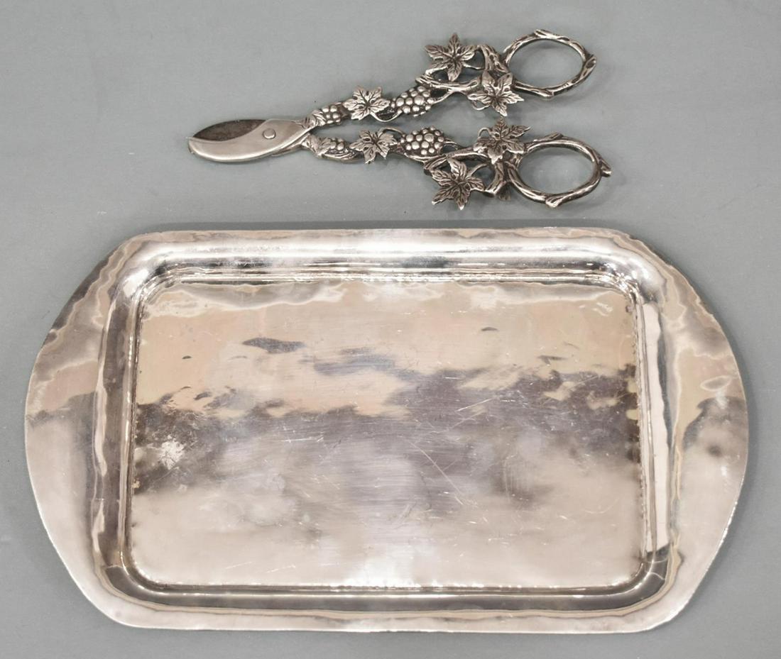 (2) MEXICO STERLING CARD TRAY & 835 GRAPE SHEARS (1 of 3)