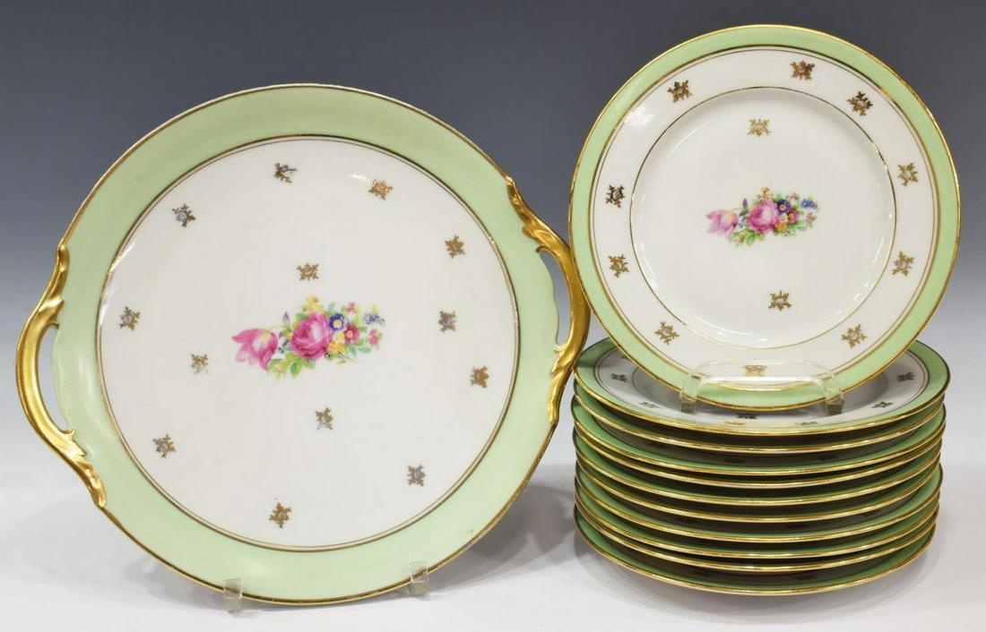 (12) FRENCH LIMOGES PORCELAIN DESSERT SERVICE (1 of 4)