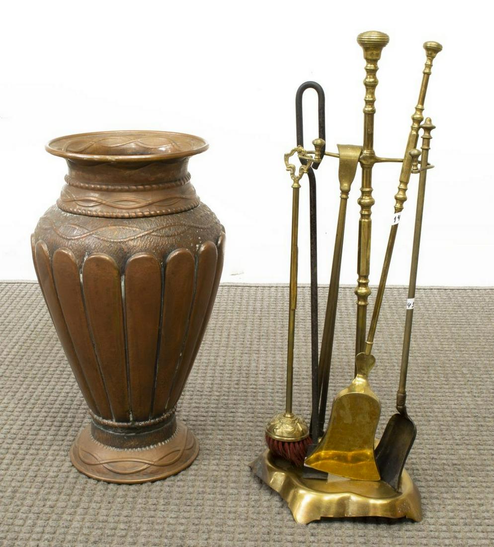 ITALIAN & FRENCH COPPER STAND & FIREPLACE TOOLS (1 of 1)