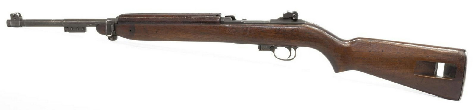 U.S. M1 CARBINE, WWII, INLAND MANUFACTURING, GMC: U.S. M1 Carbine manufactured by Inland Manufacturing Division, GMC, December 1941-May, 1942, semi-automatic, gas operated, .30 caliber, 19" barrel, adjustable rear sight, hardwood stock, rack number i