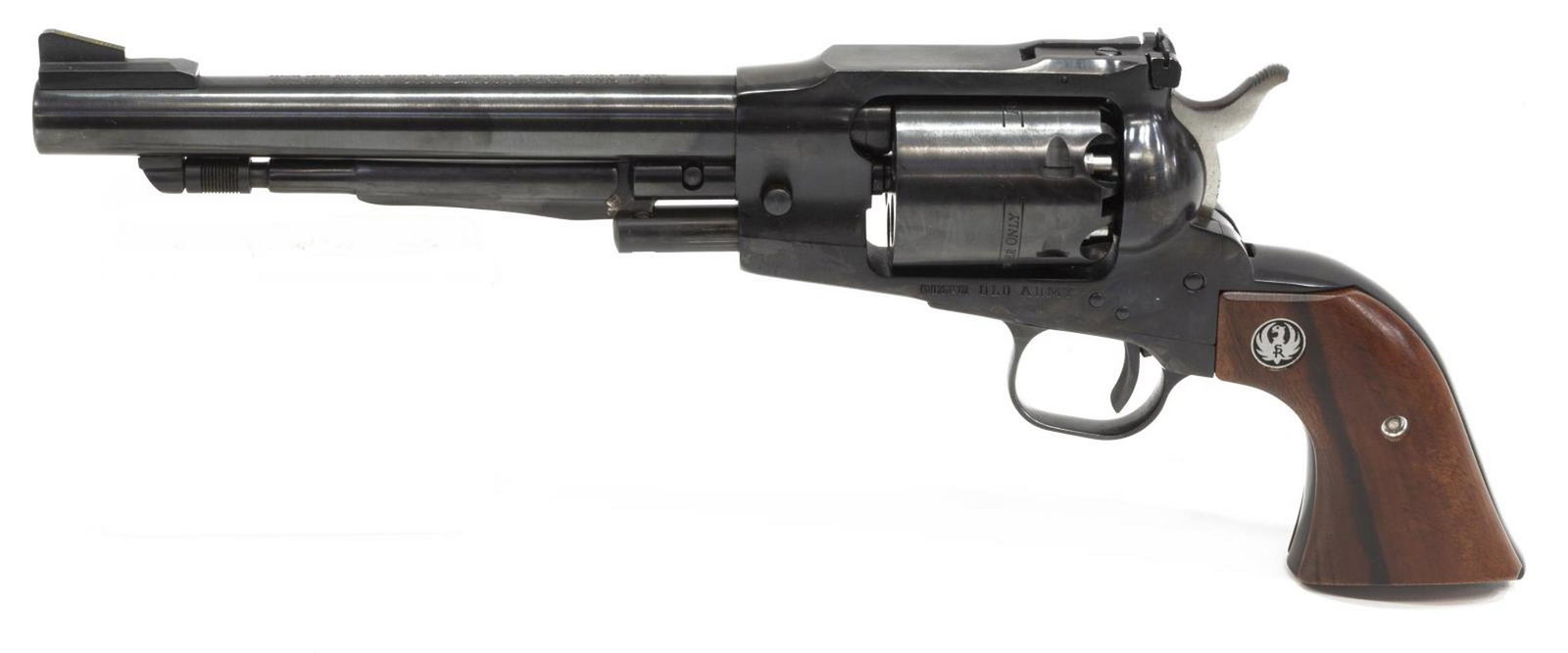 RUGER OLD ARMY BLACKPOWDER REVOVLER, .44CAL.: Ruger Old Army blackpowder percussion revolver, .44 caliber, single action, 7.5" round barrel, six round cylinder, hardwood grips, Ruger box, SN 146-70XXX Start Price: $250.00