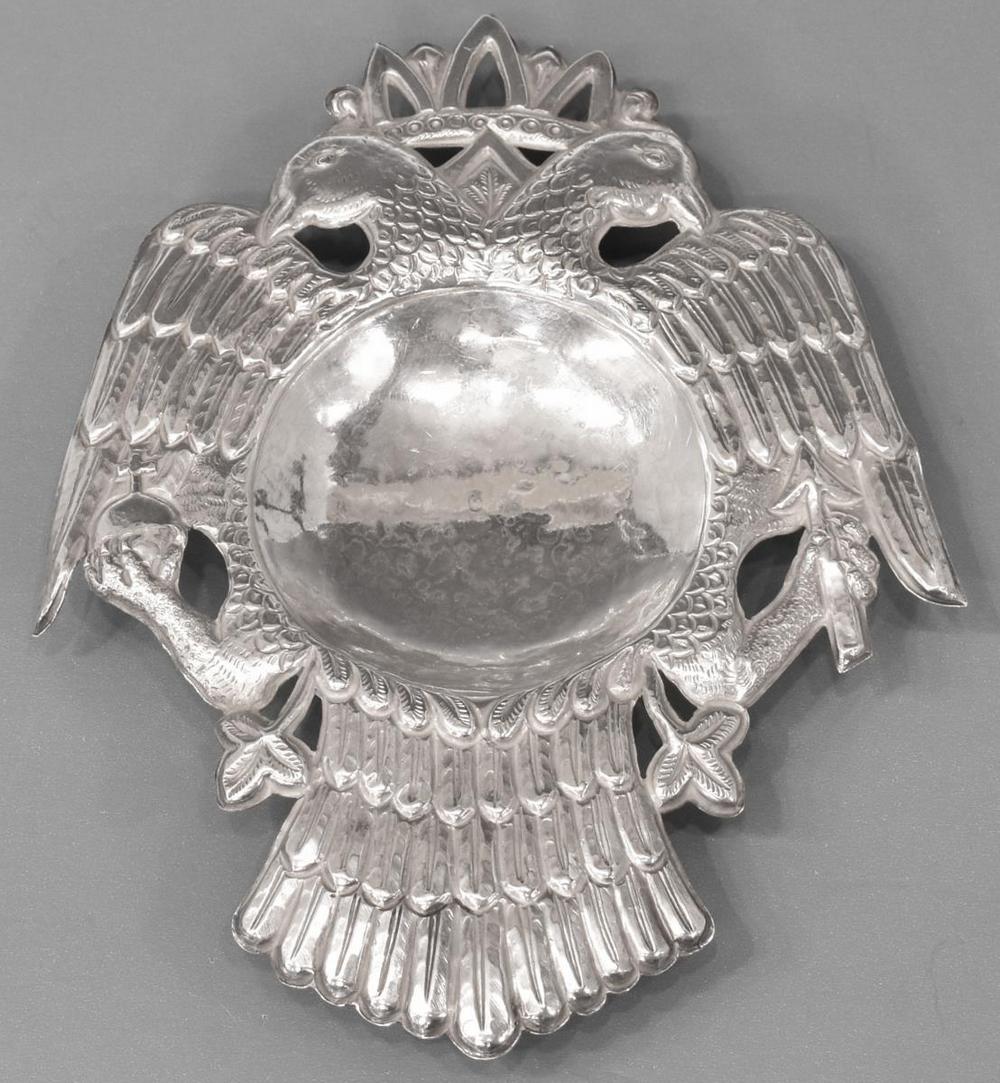 900 SILVER IMPERIAL DOUBLE-HEADED EAGLE DISH (1 of 3)