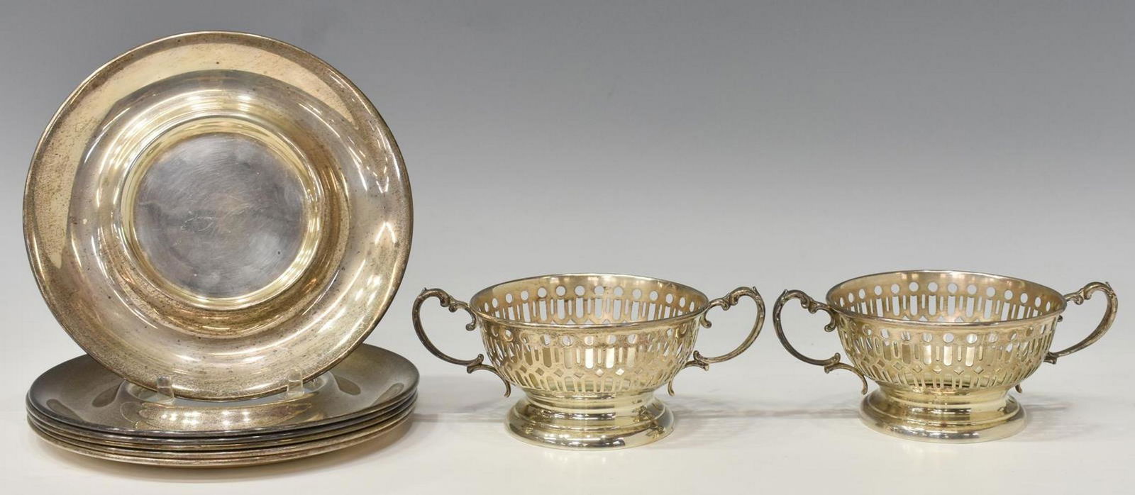 8) R. WALLACE & SONS STERLING CUP FRAMES & SAUCERS (1 of 1)