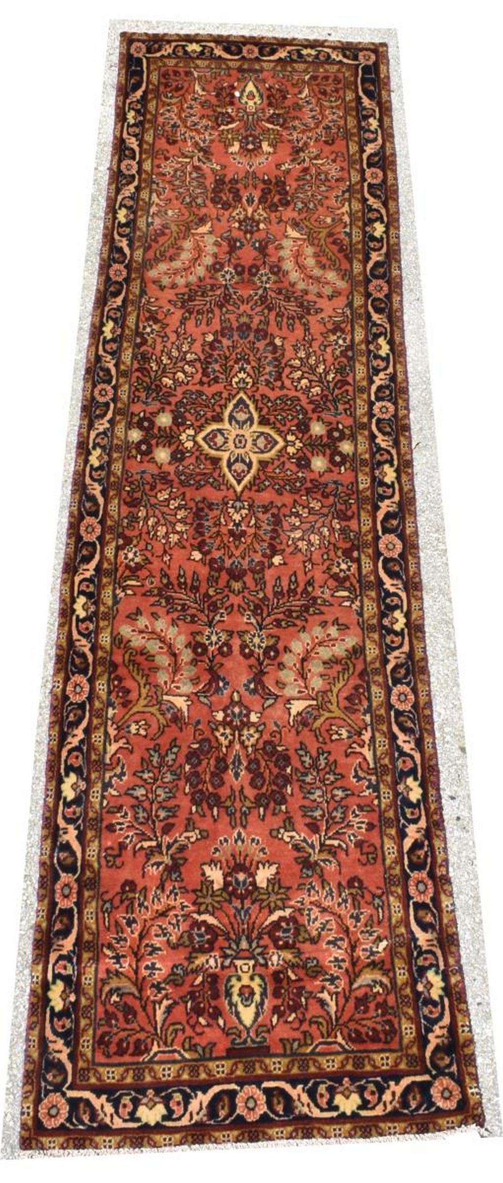HAND-TIED PERSIAN HAMADAN RUNNER, 9'6" X 2'6" (1 of 3)