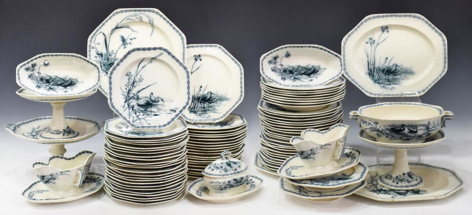 (91) ENGLISH BWM & CO. TRANSFERWARE DINNER SERVICE (1 of 9)