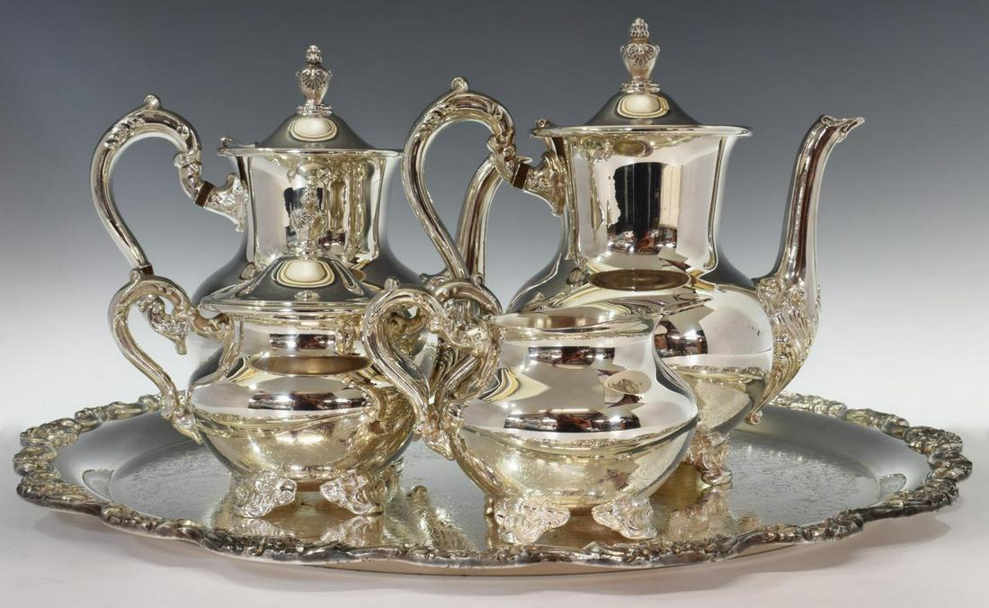 (5) TOWLE SILVERPLATE TEA & COFFEE SERVICE W/ TRAY (1 of 5)