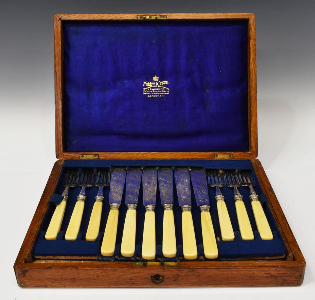 (12) MAPPIN & WEBB SILVER PLATE FISH FLATWARE (1 of 7)