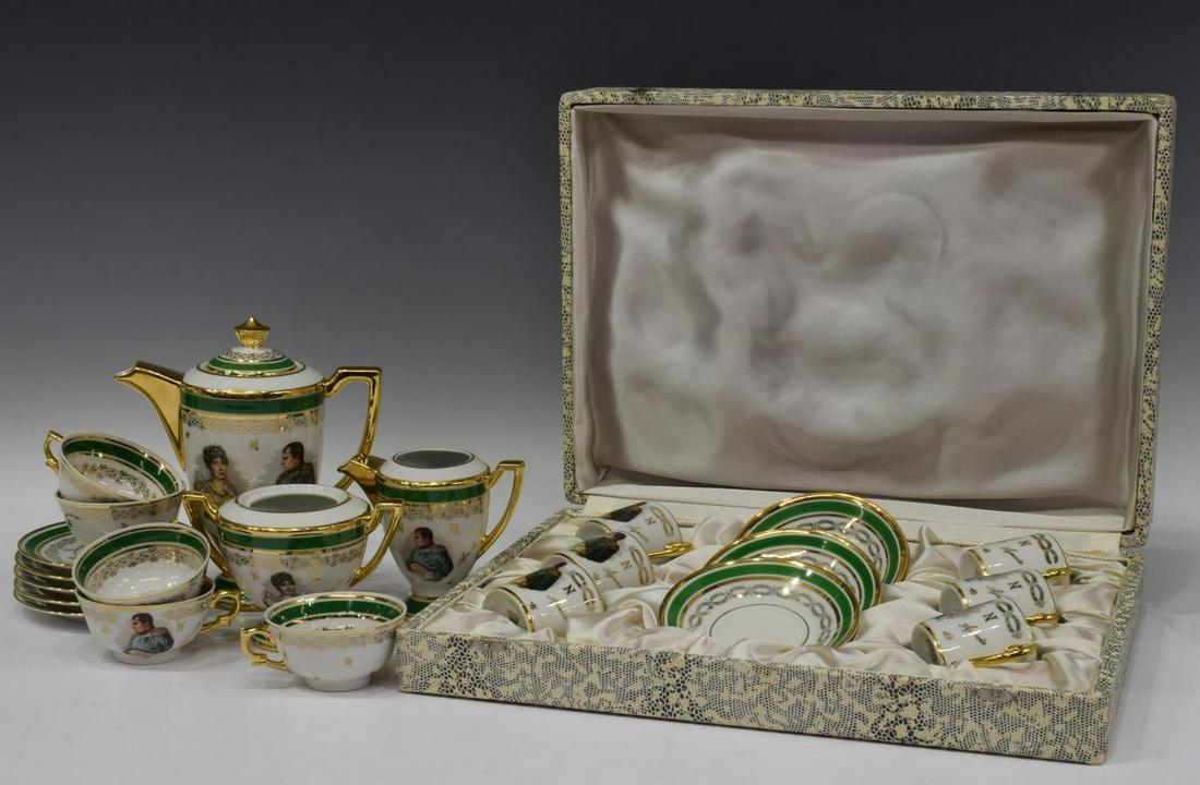 25) NAPOLEONIC PARCEL GILT PORCELAIN DEMITASSE SET (1 of 6)