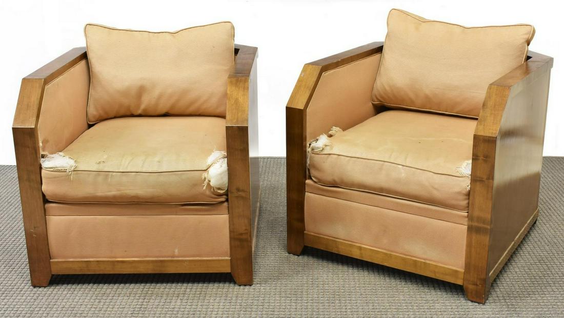 (2) HUGUES CHEVALIER ART DECO STYLE CLUB CHAIRS (1 of 2)