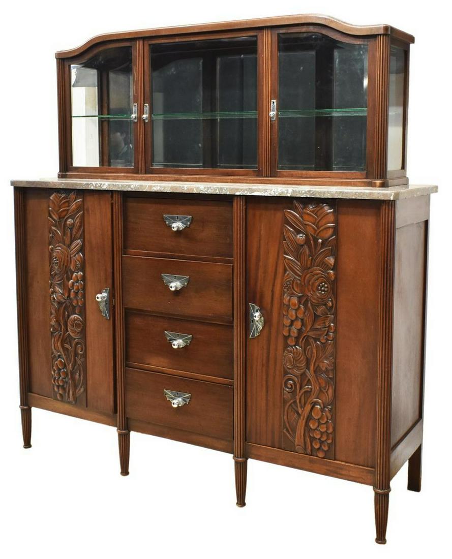 FRENCH ART DECO MAHOGANY DISPLAY SIDEBOARD (1 of 6)