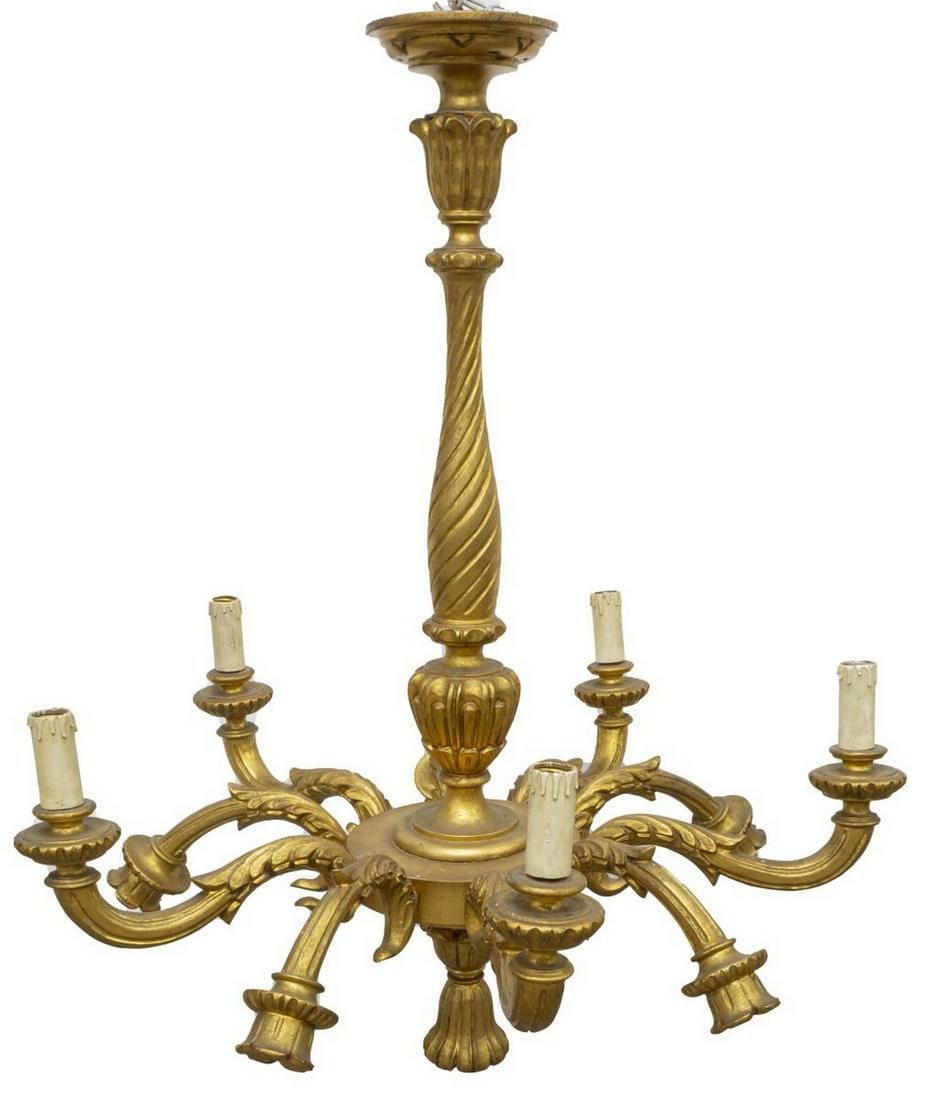 LOUIS XVI STYLE GILTWOOD 10-LIGHT CHANDELIER (1 of 1)