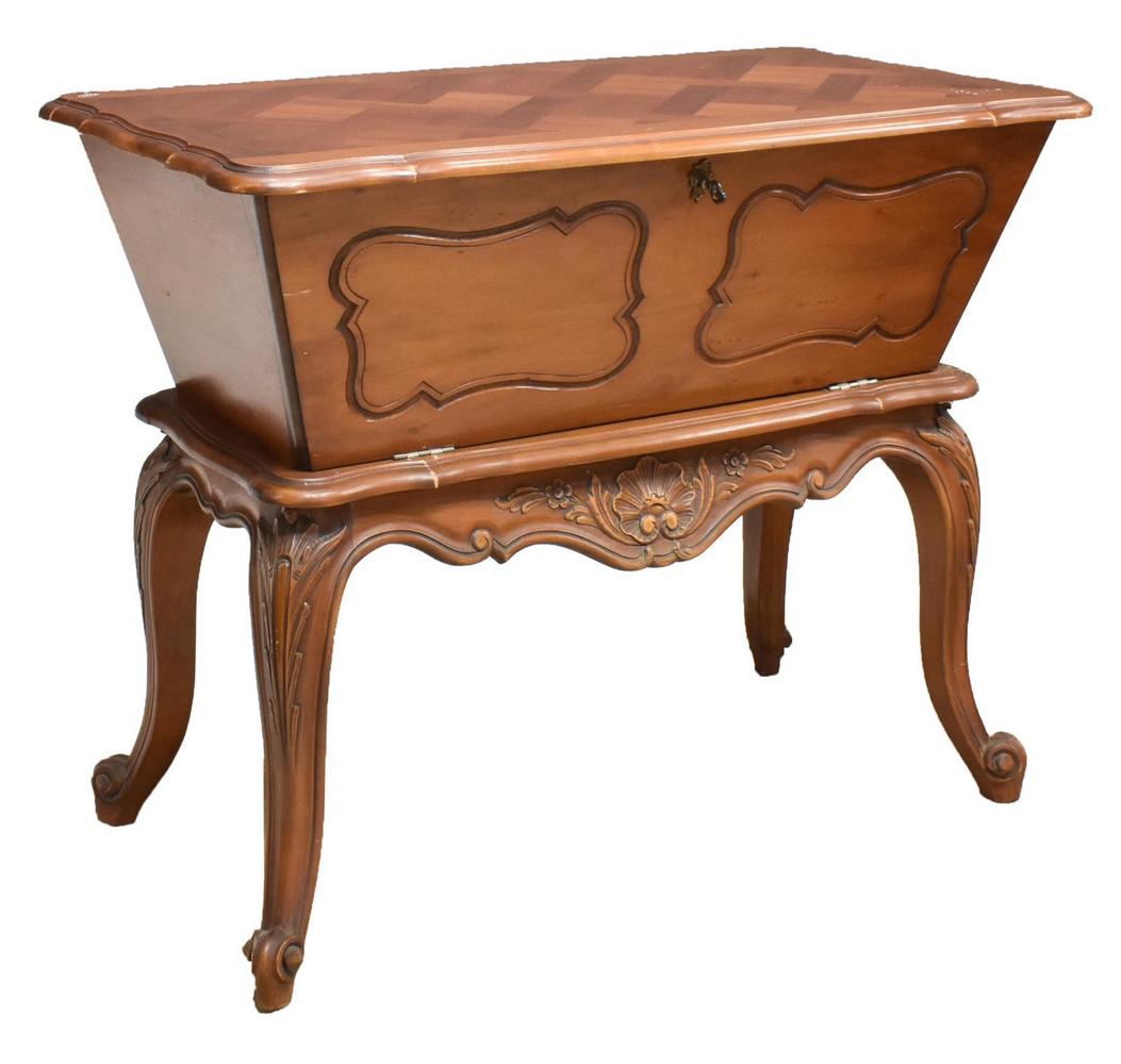 FRENCH PROVINCIAL STYLE DOUGH BIN ON STAND (1 of 5)