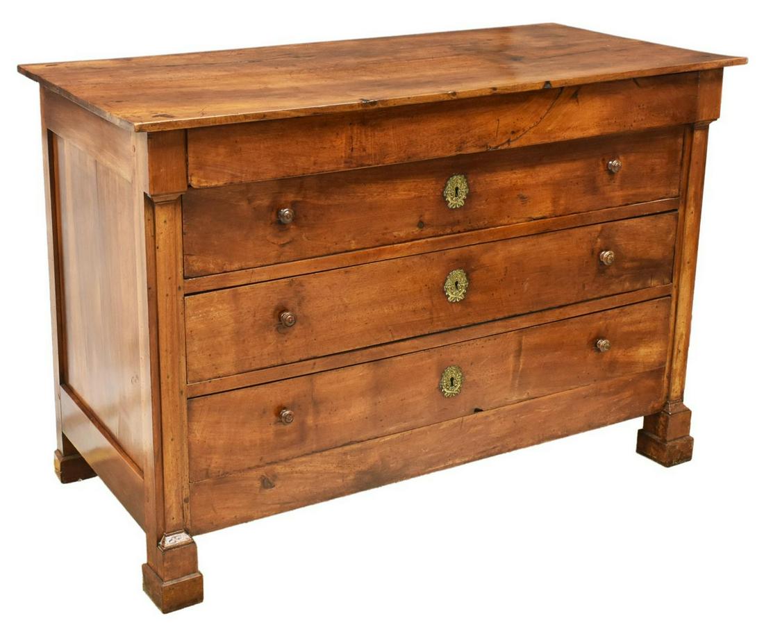 FRENCH LOUIS PHILIPPE WALNUT FOUR-DRAWER COMMODE (1 of 5)