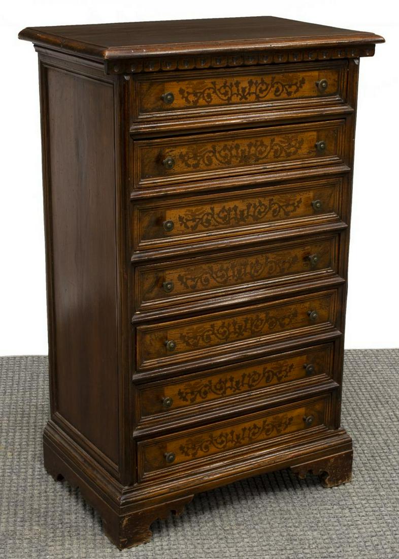 ITALIAN WALNUT SEMAINIER CHEST OF DRAWERS (1 of 4)