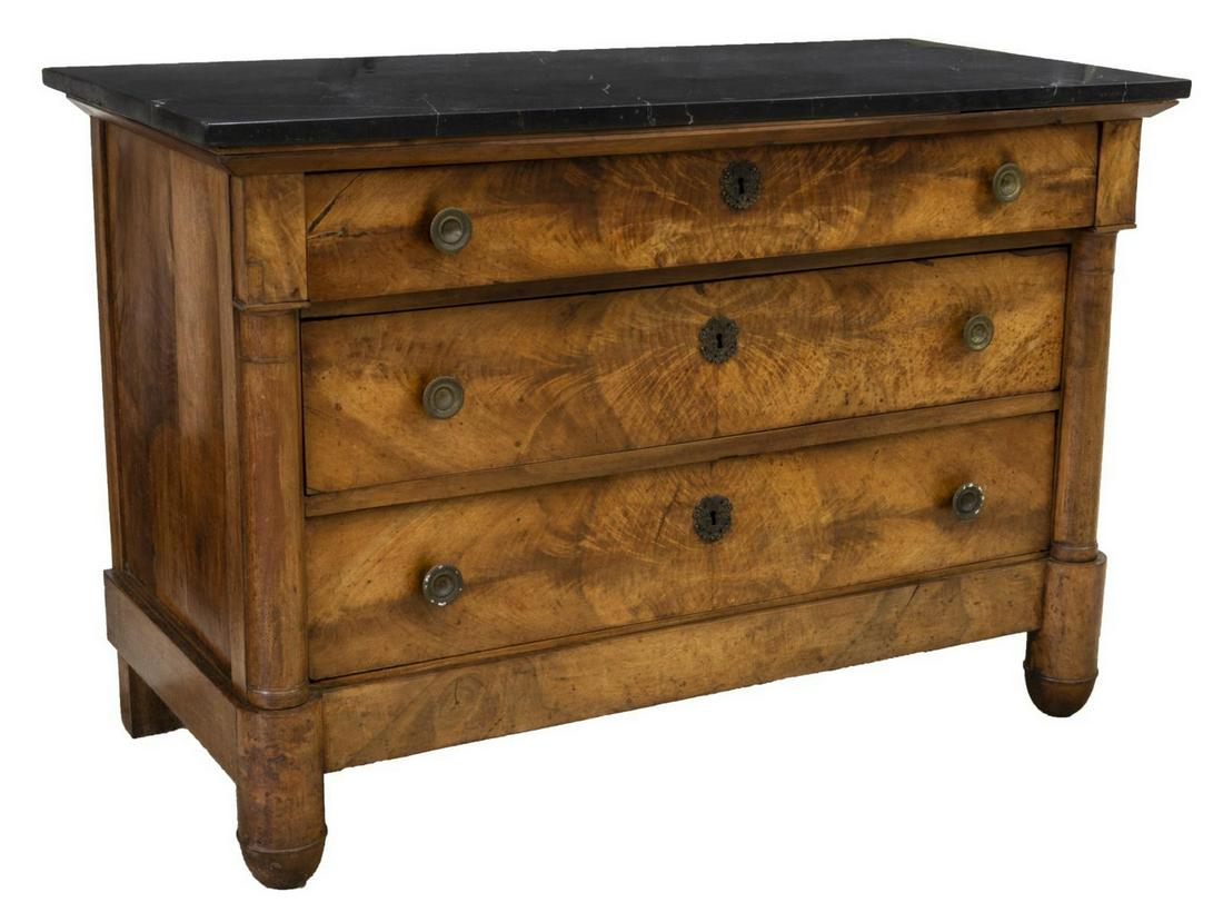 FRENCH EMPIRE STYLE MARBLE-TOP COMMODE (1 of 5)