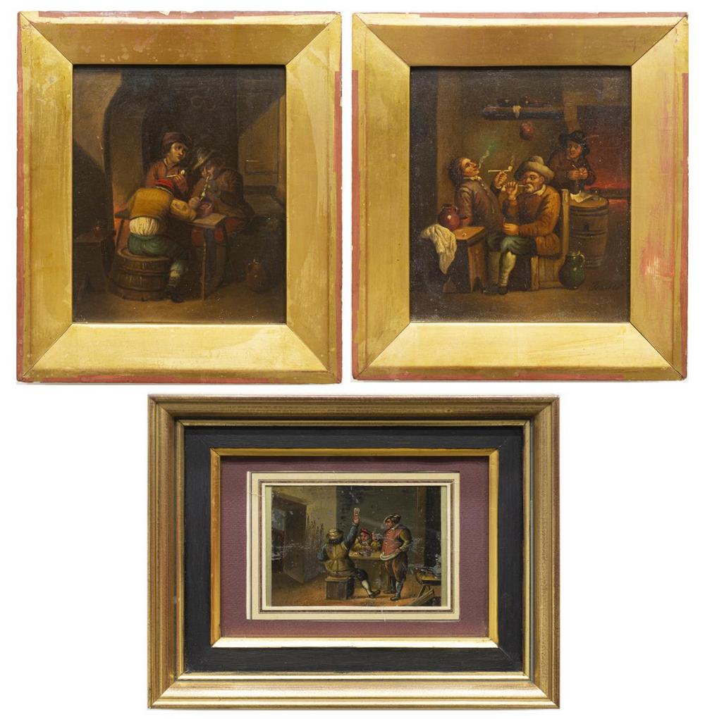 (3) FRAMED TAVERN SCENE PAINTINGS (1 of 6)