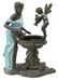 PATINATED BRONZE FOUNTAIN W/ LADY & CHERUB, 71"H