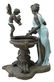 PATINATED BRONZE FOUNTAIN W/ LADY & CHERUB, 71"H - 5