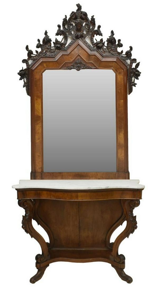 MONUMENTAL VICTORIAN CONSOLE TABLE & MIRROR (1 of 3)