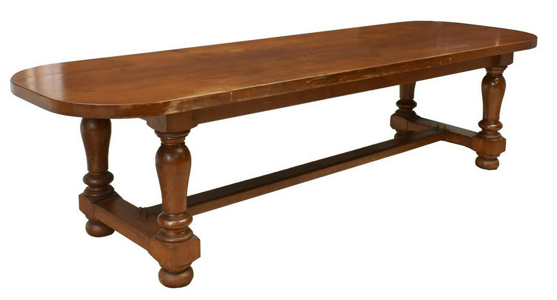 FRENCH OAK REFECTORY TABLE, 112"W (1 of 3)