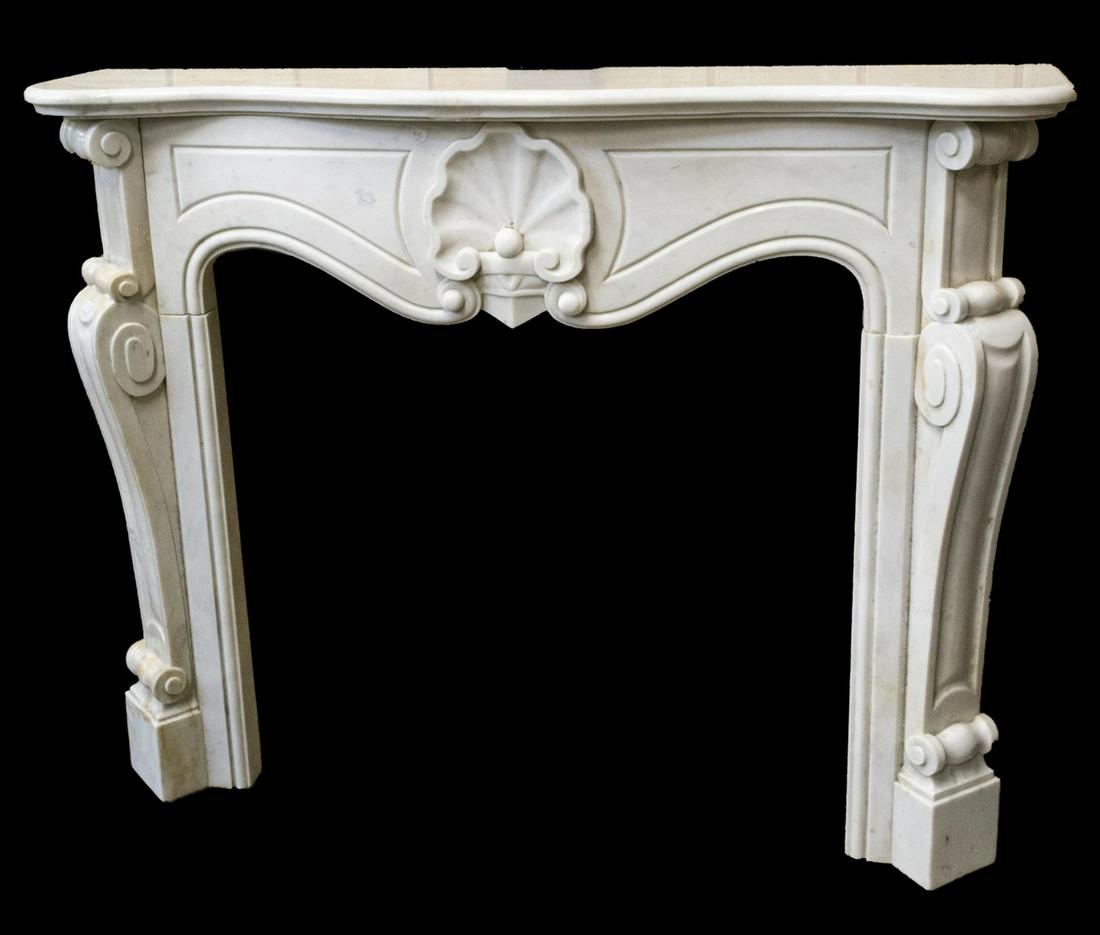 ITALIAN CARRARA MARBLE MANTEL & FIREPLACE SURROUND (1 of 1)