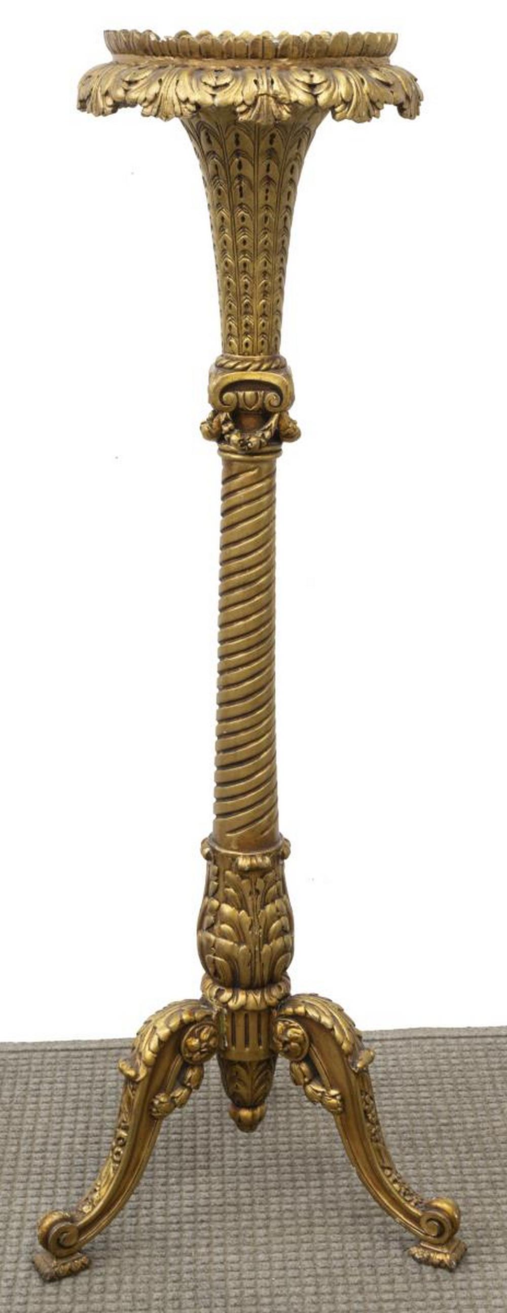 FRENCH GILT PLANT STAND PEDESTAL (1 of 2)
